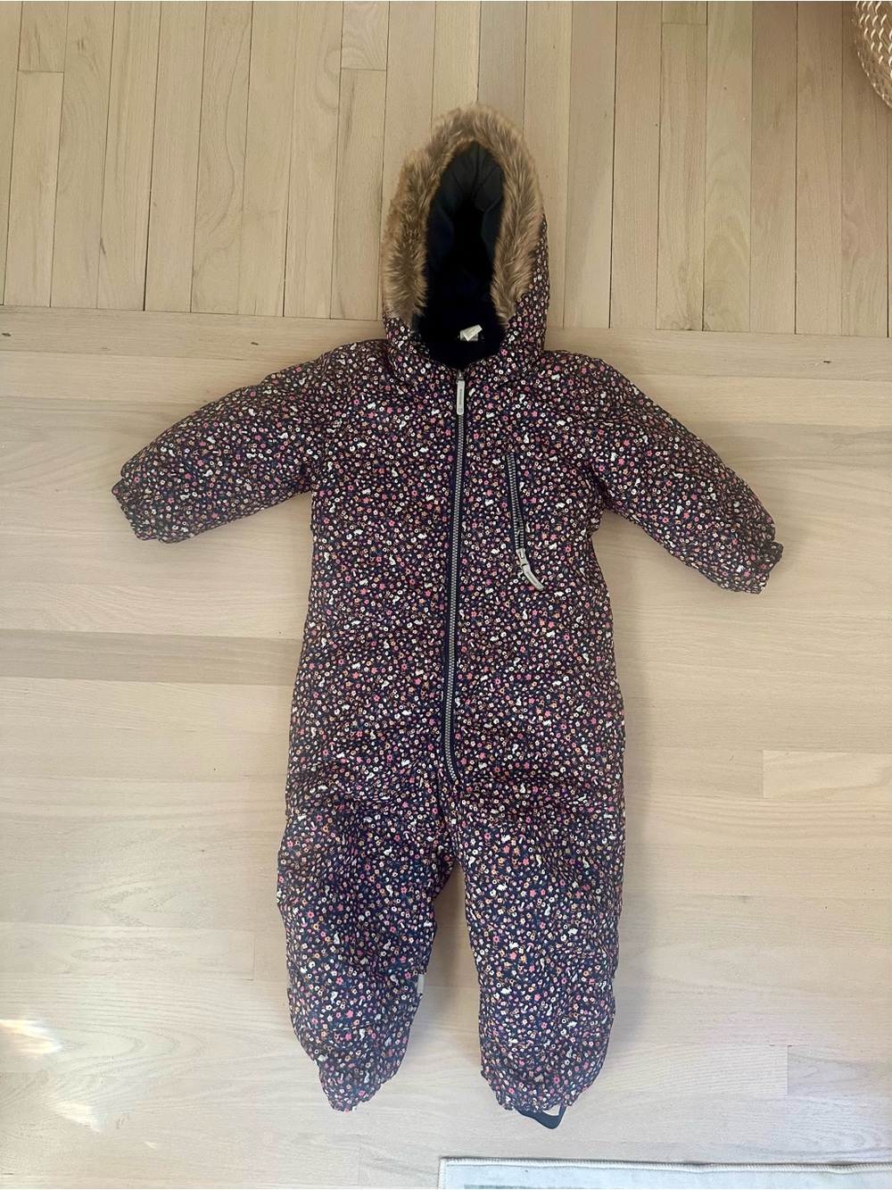 H&M Floral One-Piece Snowsuit - Fleece Lined